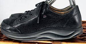 Finn Comfort Germany Womens 6 US 8.5 Black Leather Lace Up Comfort Walking Shoes
